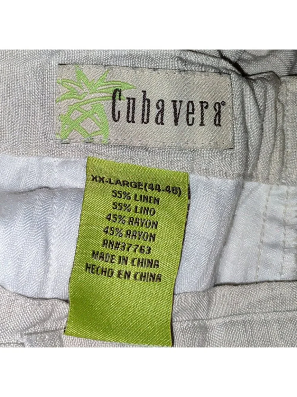 Cubavera Men’s Tan Linen Blend Drawstring Pants XXL Casual Relaxed Fit Pockets